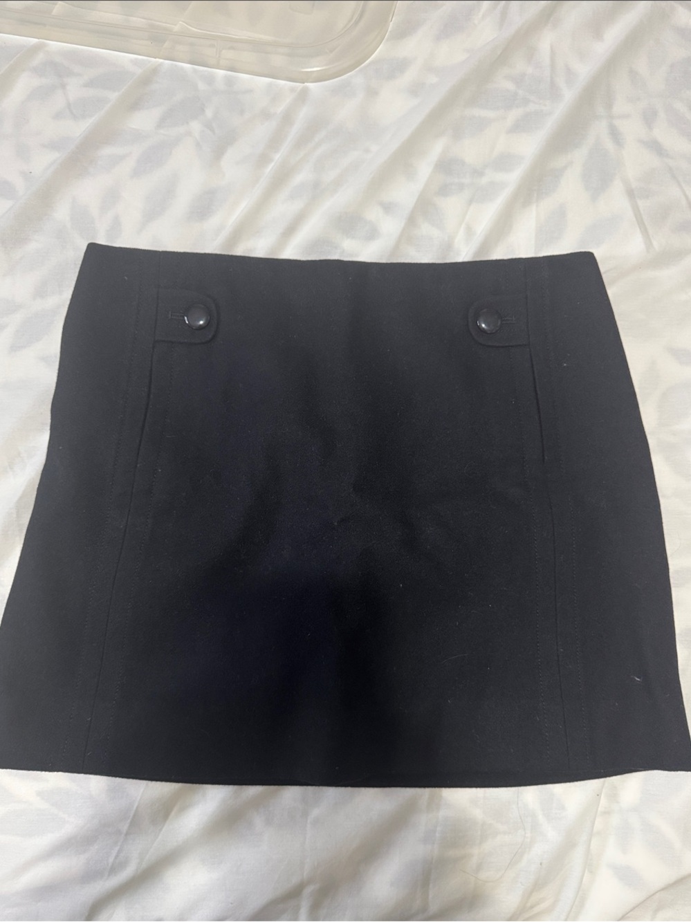 J. Crew Black Mini Skirt with Dual Waist Buttons